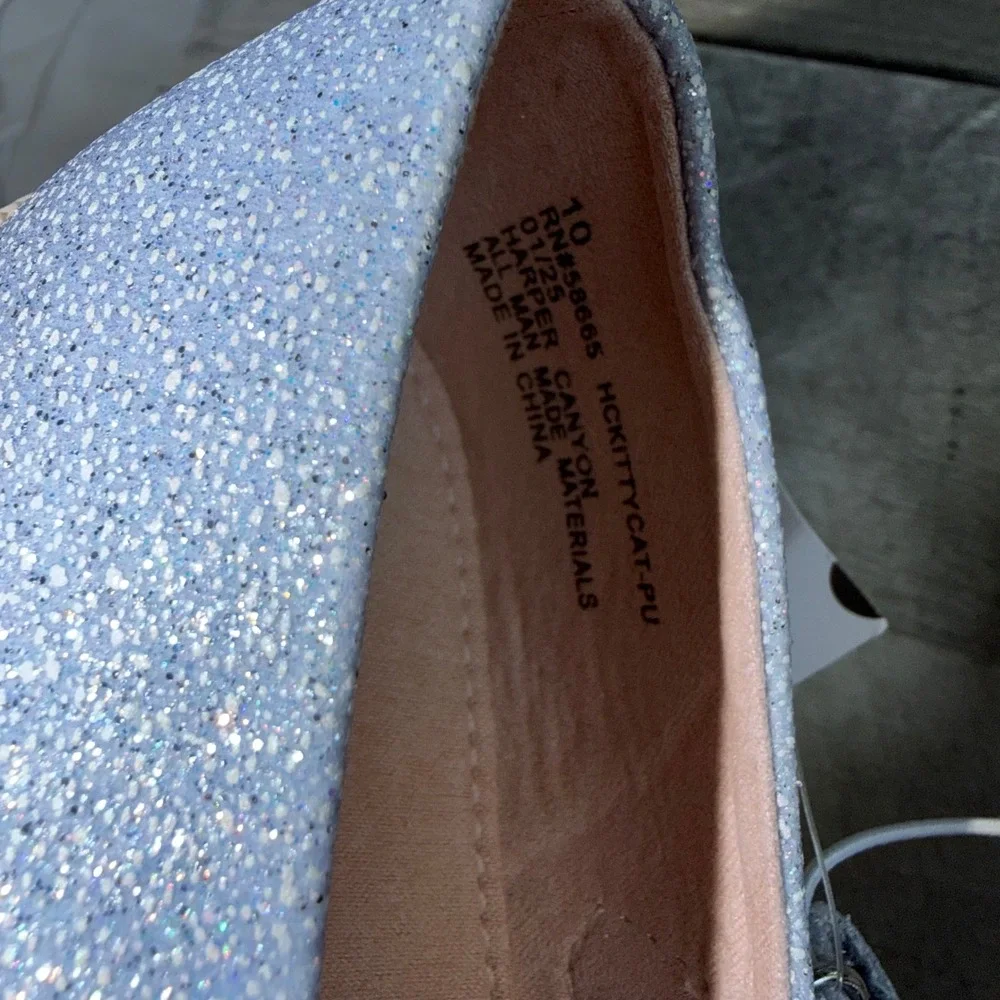 Harper Canyon Girls Blue Glitter Cat Mary Jane Flats HCKITTYCAT-PU Size 10 NEW
